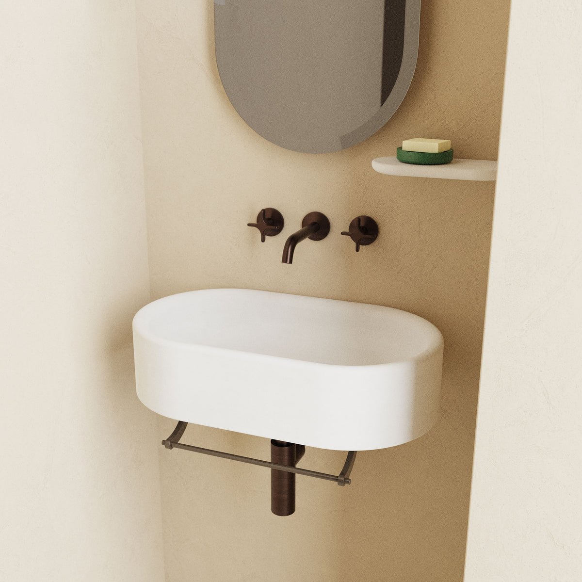 Arica wall mounted concrete bathroom basin