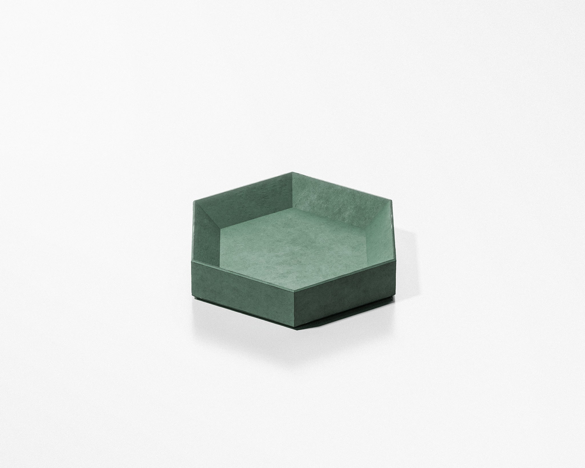 FORMED Hex Dish Small concrete bathroom dish in a contemporary bathroom
