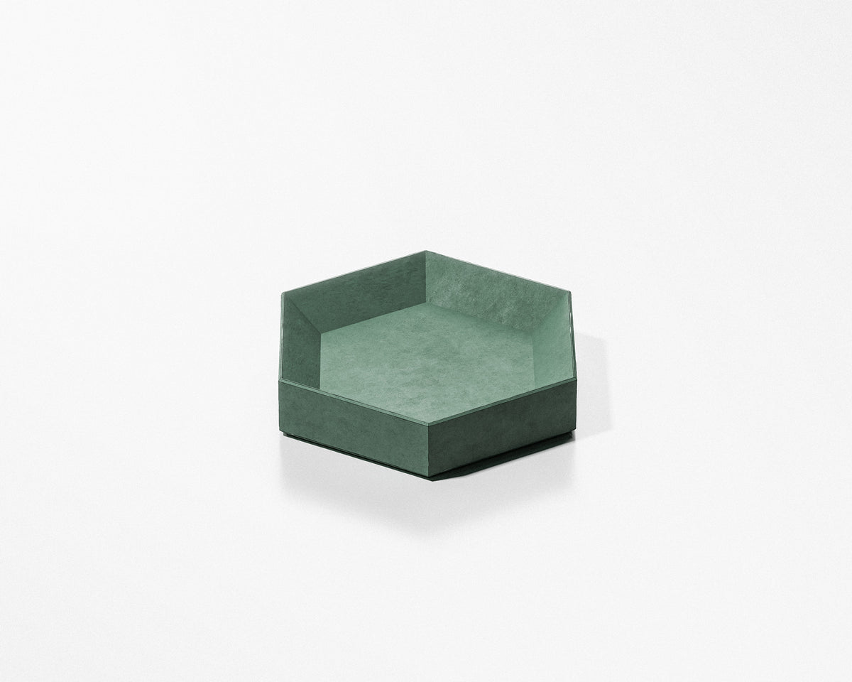 FORMED Hex Dish Small concrete bathroom dish in a contemporary bathroom